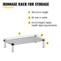 Estante de almacenamiento de aluminio VEVOR, estante de alimentos de piso comercial de 48 x 20 pulgadas, 8 pulgadas fuera del piso, estante de almacenamiento de aluminio de capacidad de 1500 libras, almacenamiento de servicio de alimentos comercial en restaurante, cocinas, tiendas