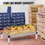 Estante de almacenamiento de aluminio VEVOR, estante de alimentos de piso comercial de 48 x 20 pulgadas, 8 pulgadas fuera del piso, estante de almacenamiento de aluminio de capacidad de 1500 libras, almacenamiento de servicio de alimentos comercial en restaurante, cocinas, tiendas