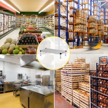Estante de almacenamiento de aluminio VEVOR, estante de alimentos de piso comercial de 48 x 20 pulgadas, 8 pulgadas fuera del piso, estante de almacenamiento de aluminio de capacidad de 1500 libras, almacenamiento de servicio de alimentos comercial en restaurante, cocinas, tiendas