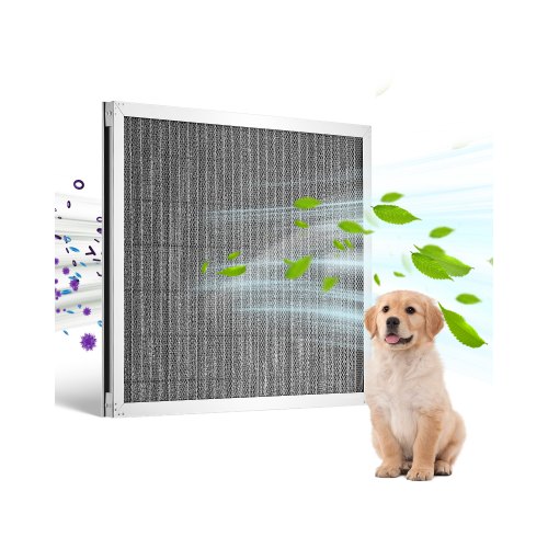 Filtro de aire electrostático VEVOR, 40,6 x 50,8 x 2,5 cm, lavable y reutilizable, de aluminio, para hornos de aire acondicionado/calefacción, MERV 8 de larga duración, para el hogar o la oficina (tamaño real: 39,4 x 50,8 x 2,1 cm)