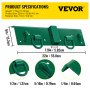 VEVOR Tractor Bolt on Hooks, 1/4" Compact Bolt on Grab Hooks, Max 4700LBS G70 Forged Bolt on Hooks for Tractor Bucket with 1/2" Grilletes, Work Well for Tractor Bucket, RV, UTV, Truck Hardware Incluido
