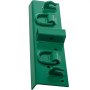 Ganchos para tractor VEVOR verdes con múltiples puntos de fijación.