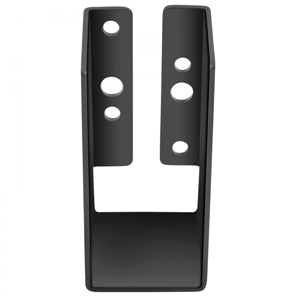 Colgador de vigas oculto VEVOR en color negro con múltiples orificios de montaje.