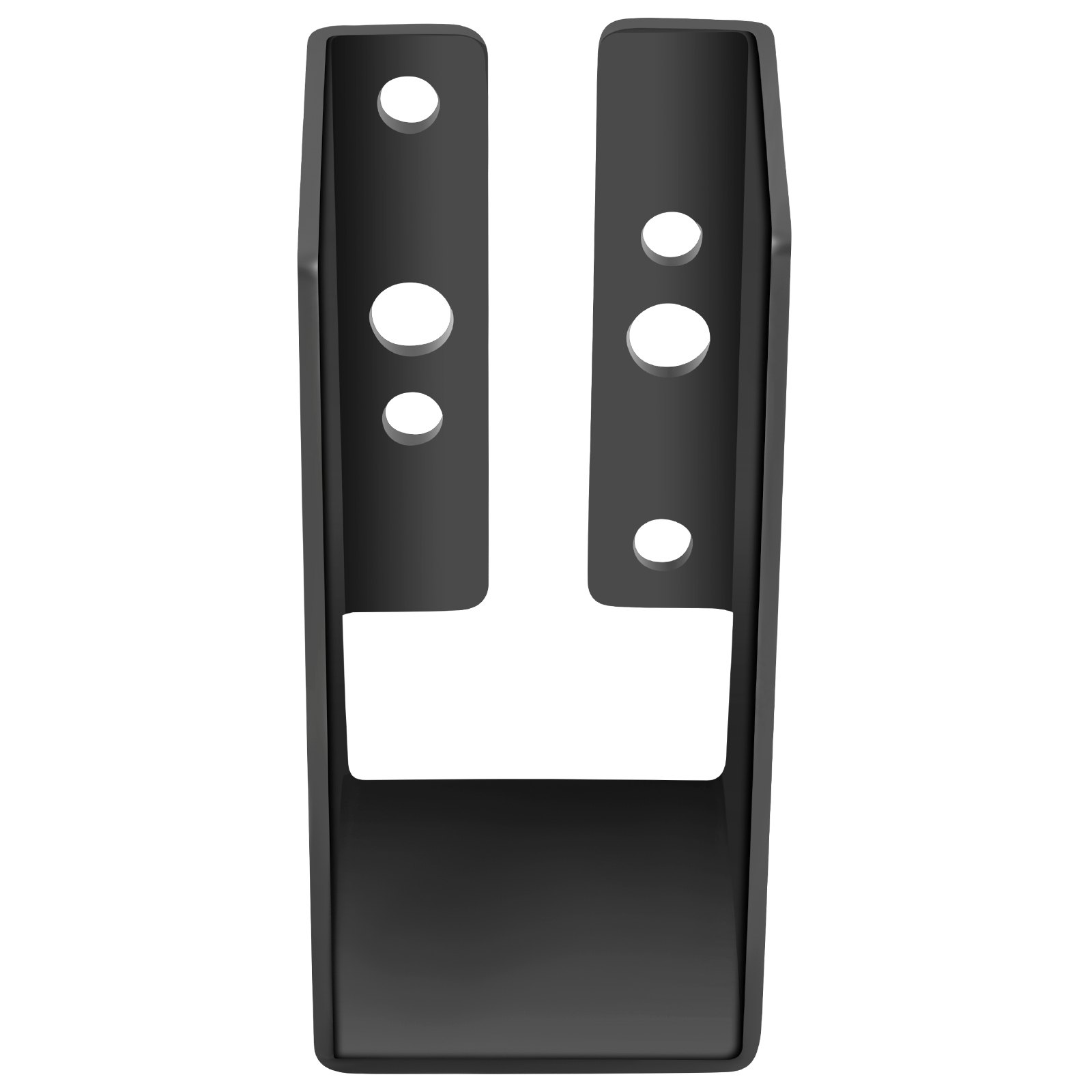 Colgador de vigas oculto VEVOR en color negro con múltiples orificios de montaje.