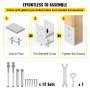 VEVOR Standoff Post Base 4 x 4"(Tamaño interior: 3.74 x 3.15") 12 PCS Base de poste ajustable de acero inoxidable Anclaje de poste ajustable con superficie de dibujo de fibra y juego completo de accesorios para madera de tamaño áspero