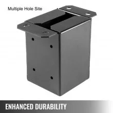 VEVOR 4 x 4 Post Base 5 PC, Deck Post Base Base Tamaño interior 3.5 x 3.5 pulgadas, Post Bracket 2.5 lbs, Fence Post Anchor Black Powder-Coated Deck Post Base con acero para soportes de cubierta Porche Railing Post Holders