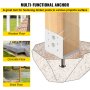 Base de poste separador VEVOR para fijar postes de madera a pisos de madera, hormigón y ladrillo.