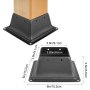 VEVOR Deck Post Base 5 PCS Post Base Faldón 4x4" (Real 3.38x3.38") Brida de soporte de poste 2.5LBS Deck Post Faldón Base de poste de cubierta con recubrimiento de polvo negro con acero grueso para soportes de cubierta Barandillas de porche