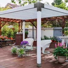 VEVOR Pergola Kit Soportes de acero, poste de soportes de pérgola de 6" x 6", 8 piezas de soportes de pérgola, hombro de soporte de pérgola con recubrimiento en polvo, soporte de pérgola de extensión de acero al carbono con esquina de 90° de 3 vías