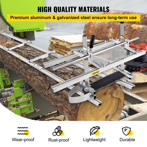 VEVOR Sierra de Cadena Portátil de 90 cm Sierra de Soldadura de Aluminio y Acero Galvanizado Barra de Corte de Madera para Encofrado Rango de Compatible 36 - 90 cm Molino Portátil para Motosierra