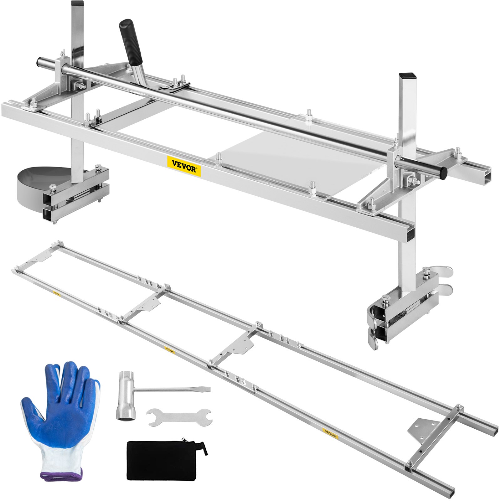 VEVOR Sierra de Cadena Portátil de 90 cm Sierra de Soldadura de Aluminio y Acero Galvanizado Barra de Corte de Madera para Encofrado Rango de Compatible 36 - 90 cm Molino Portátil para Motosierra