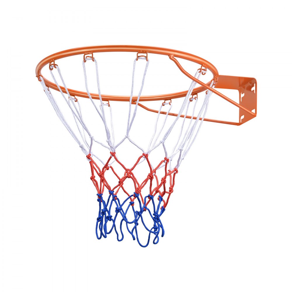 Aro de baloncesto VEVOR, aro de baloncesto para pared o puerta, aro flexible Q235 de alta resistencia con red, aro de baloncesto colgante estándar de 18" para interiores y exteriores, para niños y adultos.