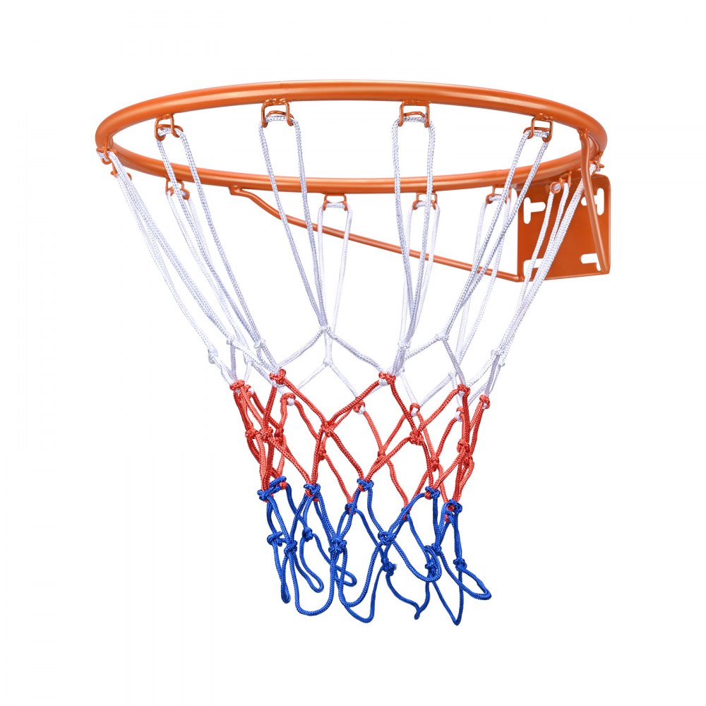 Aro de baloncesto VEVOR, aro de baloncesto para pared o puerta, aro flexible Q235 de alta resistencia con red, aro de baloncesto colgante estándar de 18" para interiores y exteriores, para niños y adultos.