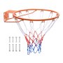 VEVOR Aro de baloncesto, aro de baloncesto montado en la puerta de la pared, resistente Q235 de repuesto de portería de baloncesto flexible con red, aro de baloncesto estándar de 18 pulgadas para colgar en interiores y exteriores para niños y adultos