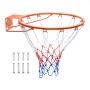 Aro de baloncesto VEVOR, para montaje en pared o puerta, resistente, Q235, aro flexible de repuesto con red, estándar de 45 cm para colgar en interiores y exteriores, para niños y adultos.