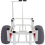 Carrito de pesca de playa VEVOR con marco resistente, ruedas grandes y múltiples portacañas para pescar en la playa.
