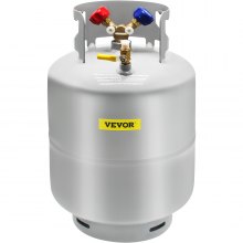 Tanque de recuperación de refrigerante VEVOR, capacidad de 50 LBS, tanque de cilindro portátil de 400 psi con válvula en Y para líquido/vapor, lata de recuperación de alto sellado para R22/R134A/R410A, gris