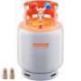 Tanque de cilindro de 30 libras de recuperación de refrigerante VEVOR, válvula Y nominal líquida de 400 PSI