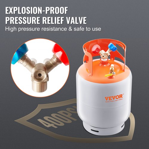 VEVOR Refrigerant Recovery Reclaim 50lb Cilindro Tanque 400 PSI líquido Clasificación Y Válvula