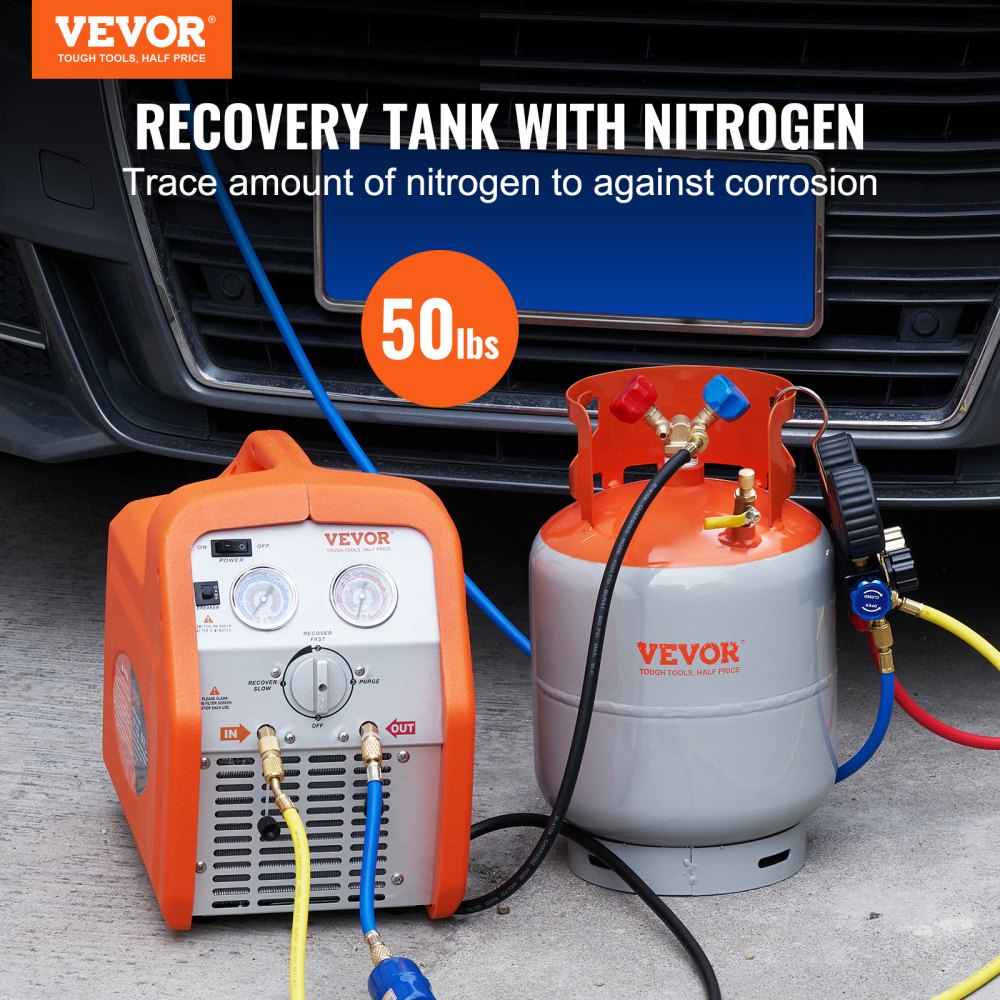 VEVOR Refrigerant Recovery Reclaim 50lb Cilindro Tanque 400 PSI líquido Clasificación Y Válvula
