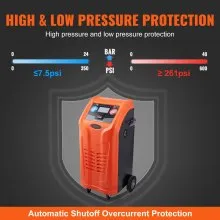 VEVOR Máquina de recuperación de refrigerante totalmente automática – Kit de máquina de recuperación de CA de doble cilindro integrado compresor/báscula electrónica/filtro/tanque de recuperación, máquina de recuperación HVAC solo para R134A+R1234YF