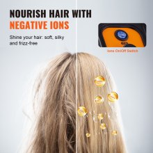 VEVOR Secador de pelo iónico con capucha, secador de pelo profesional con capó de 1875 W, secador de pelo para sentarse debajo con temporizador, 3 ajustes de temperatura y velocidad del viento, base rodante de pie con ruedas para salón de belleza, spa en casa