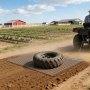 VEVOR Drag Harrow, 5 x 3 ft, High-Efficiency Chain Harrow Rake, ATVs UTVs Tractors Attachments, Durable Galvanized Steel Mesh Drag Mat with Towing Chain, for Gravel Driveway Ruts Farm Field Leveling