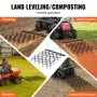 Rastra de cadena VEVOR de 1,2 m x 1,7 m para trabajo pesado con 69 dientes, accesorio para tractor ATV UTV, estera de arrastre para preparación de césped, siembra de césped, nivelación de paisajes, rastrillo para entrada de grava y patio.