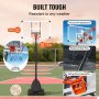 Aro de baloncesto VEVOR, sistema de tablero portátil ajustable en altura de 7,6 a 10 pies, aro y portería de baloncesto de 54 pulgadas, juego de baloncesto para niños y adultos con ruedas, soporte y base rellenable, para exteriores e interiores