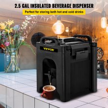 Dispensador de bebidas con aislamiento de 2,5 galones VEVOR Dispensador de bebidas frías y calientes Aprobado por NSF