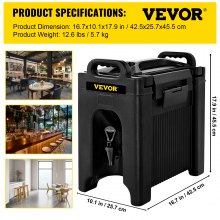 Dispensador de bebidas con aislamiento de 2,5 galones VEVOR Dispensador de bebidas frías y calientes Aprobado por NSF