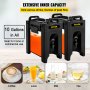 VEVOR Dispensador de bebidas aislado, 2 piezas, 10 gal, servidor de bebidas de doble pared con capa de aislamiento de PU, dispensador de bebidas frías y calientes con manijas de grifo de 2 etapas, cie