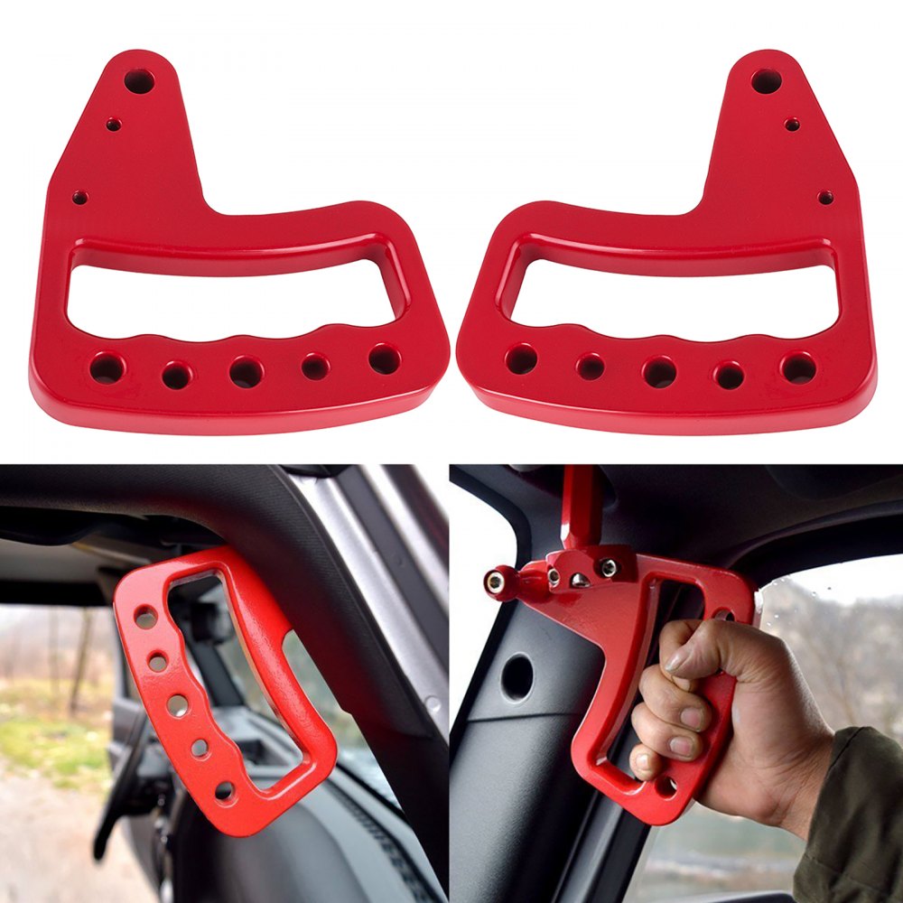 Manijas de agarre VEVOR 4X manijas de agarre de barra trasera delantera para Jeep JK Wrangler 2 4 puertas rojo mejorado