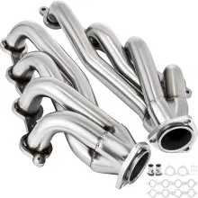 VEVOR Juego de cabezales de escape de 1 5/8 pulgadas, cabezales turbo de escape, cabezales de colector de escape de acero inoxidable, conversión de motor corto LS Swap cabezales de escape para motores Chevy Corvette 1963-1981 V8 LS1 LS2 LS3 LS6 LS10 SUV/camión
