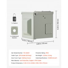 Caja de toma de corriente eléctrica para exteriores, receptáculos GFCI de 20 amperios, caja de toma de corriente