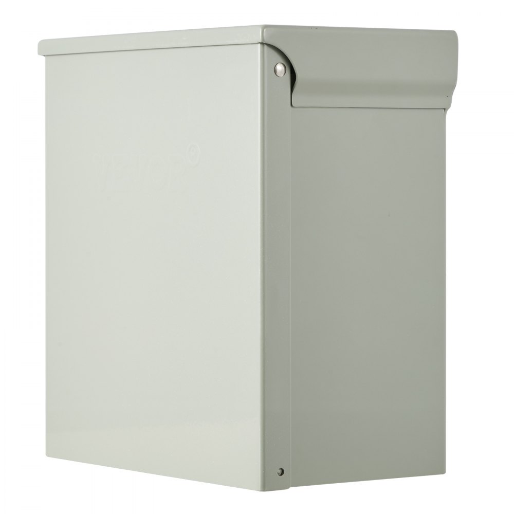 Panel de tomacorrientes temporal VEVOR de 20, 30 y 50 A para vehículos recreativos y vehículos eléctricos, con tomacorriente NEMA de 50 A, NEMA de 30 A, GFCI de 20 A instalado, caja impermeable IP54 precableada, para autocaravanas, caravanas y autocaravanas.