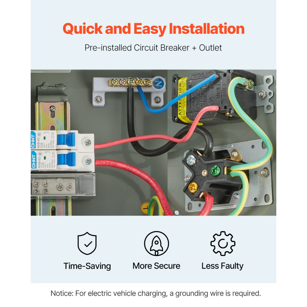 Panel de tomacorrientes temporal VEVOR de 20 a 30 A para vehículos recreativos, vehículos eléctricos, con receptáculo NEMA de 30 A con GFCI de 20 A instalado, caja impermeable IP54 precableada, para autocaravanas, caravanas, viajes, etc.