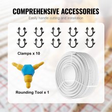 Tubo VEVOR PEX-AL-PEX, 328 pies, 5/8'' de diámetro Tubo compuesto de aluminio y plástico Barrera de oxígeno Tubo PEX de piso radiante, 0.08'' de espesor Calor radiante Piso Plomería Capa interior de aluminio Tubo PEX