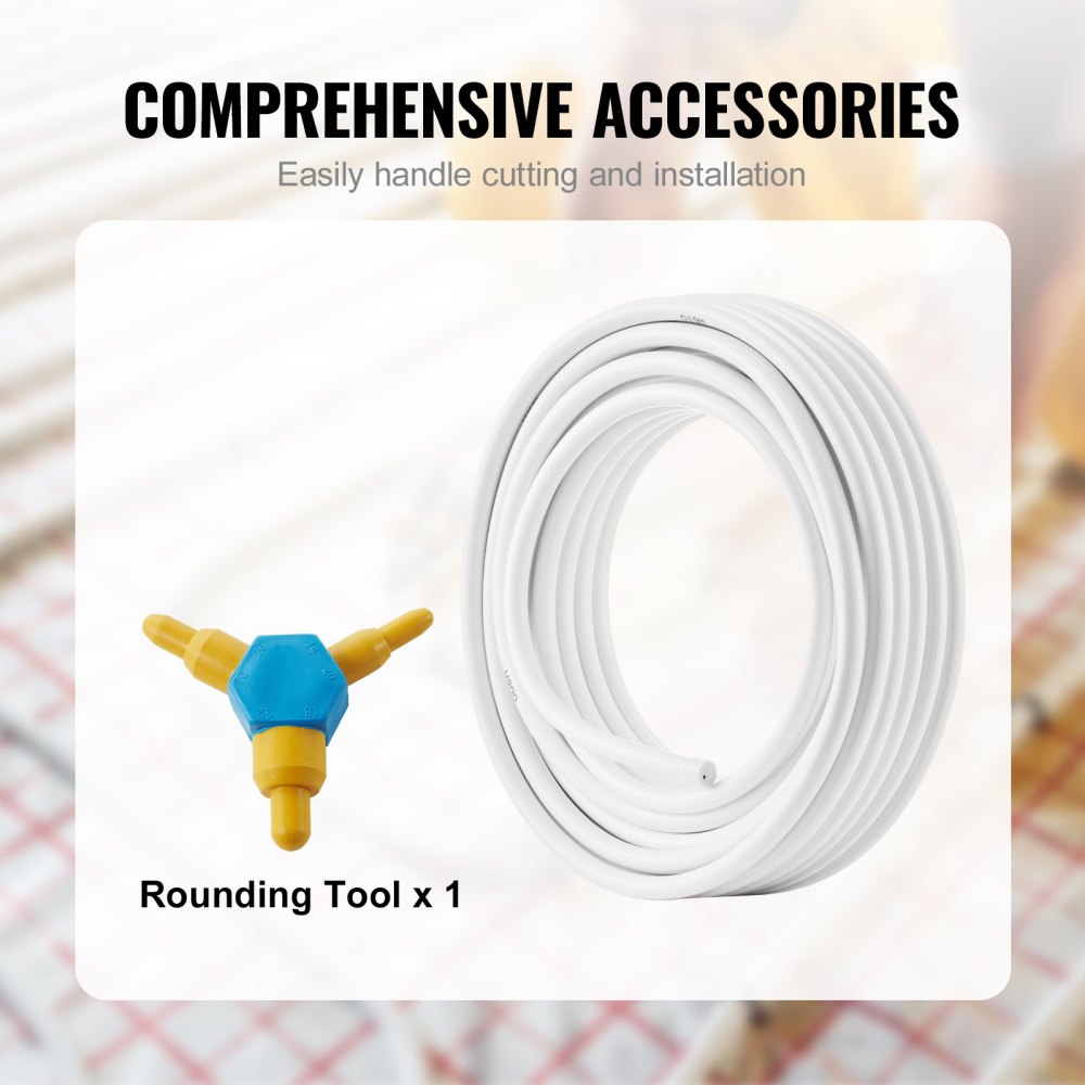 Tubo PEX-AL-PEX VEVOR de 25 m (82 pies) de diámetro, compuesto de aluminio y plástico de 1,6 cm (5/8"), barrera de oxígeno, para suelo radiante, tubería PEX de 0,08" (0,08") de espesor, con capa interior de aluminio de 25 m.