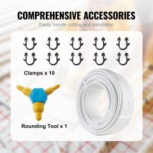 Tubo VEVOR PEX-AL-PEX, 164 pies, 0.79'' de diámetro Tubo compuesto de aluminio y plástico Barrera de oxígeno Tubo PEX de piso radiante, 0.08'' de espesor Calor radiante Piso Plomería Capa interna de aluminio Tubo PEX