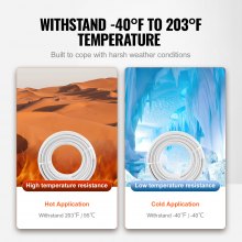Tubo VEVOR PEX-AL-PEX, 164 pies, 0.79'' de diámetro Tubo compuesto de aluminio y plástico Barrera de oxígeno Tubo PEX de piso radiante, 0.08'' de espesor Calor radiante Piso Plomería Capa interna de aluminio Tubo PEX