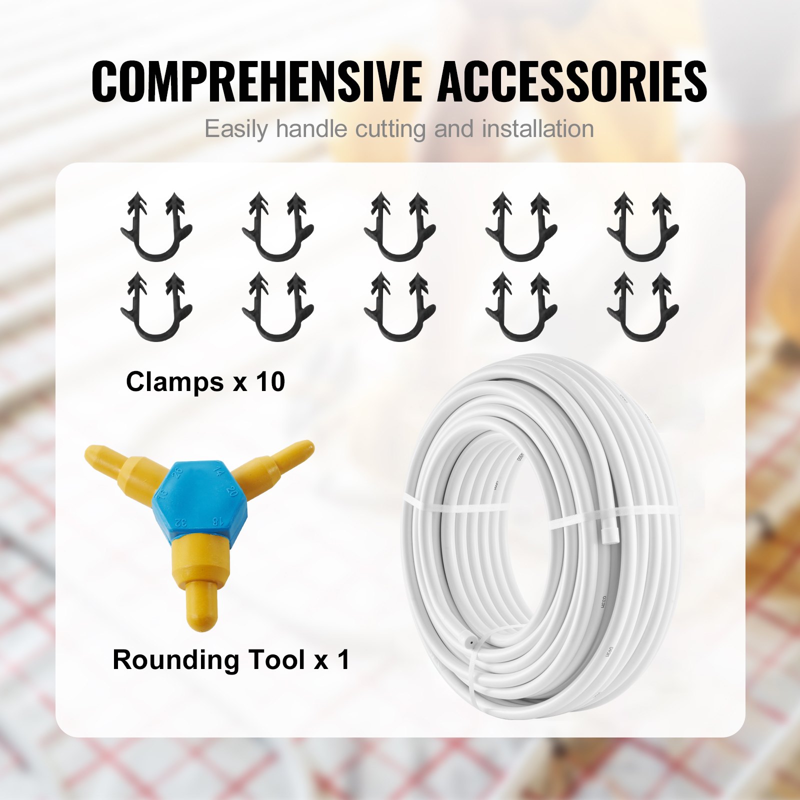 Tubo PEX-AL-PEX VEVOR, 164 pies, 0,79'' de diámetro, compuesto de aluminio y plástico, barrera de oxígeno, para suelo radiante, tubería PEX, 0,08'' de espesor, capa interior de aluminio para calefacción de suelo radiante.