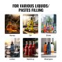 VEVOR Máquina de llenado de líquidos de pasta neumática, Llenadora de botellas de 5-50 ml, Máquina de llenado de botellas, Llenadora de líquidos de acero inoxidable con pedal para leche, agua, jugo, aceite esencial, champú, loción de miel cosmética