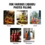 Máquina llenadora neumática de pasta líquida VEVOR, llenadora de botellas de 5-50 ml, máquina llenadora de botellas, llenadora de líquido de acero inoxidable con pedal para leche, agua, jugo, champú, miel