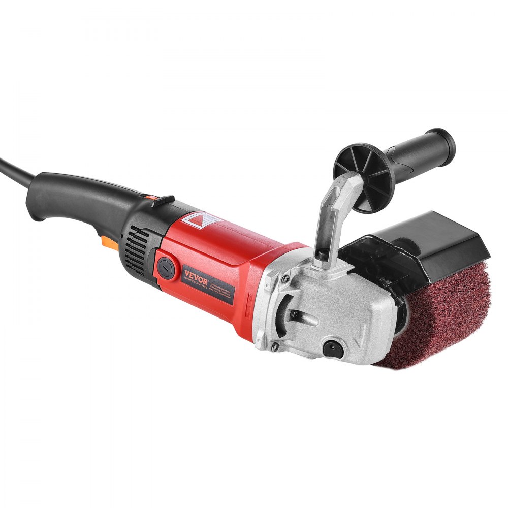 Pulidora de superficies VEVOR de 1200 W y 6 velocidades variables, pulidora eléctrica de mano para metales con 4 ruedas de pulido de fibra para acero inoxidable y metales no ferrosos.