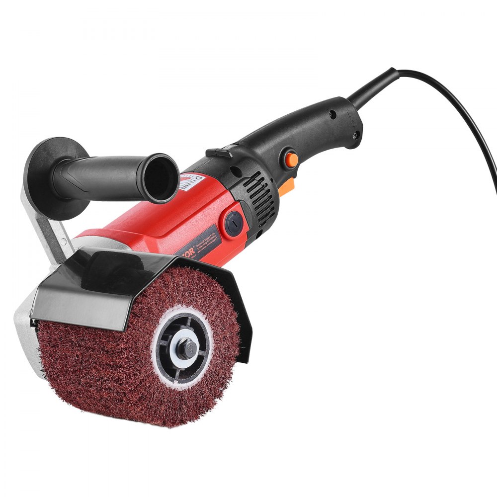 Pulidora de superficies VEVOR de 1200 W y 6 velocidades variables, pulidora eléctrica de mano para metales con 4 ruedas de pulido de fibra para acero inoxidable y metales no ferrosos.