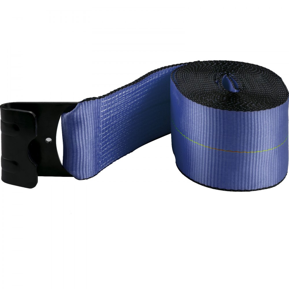 VEVOR Correas para camión de 4 x 30 pies, correas de cabrestante con gancho plano, amarres de cama plana, capacidad de carga de 15400 libras, correa de cama plana, control de carga para camiones, remolques, granjas, rescates, protector de árboles, azul (paquete de 10)