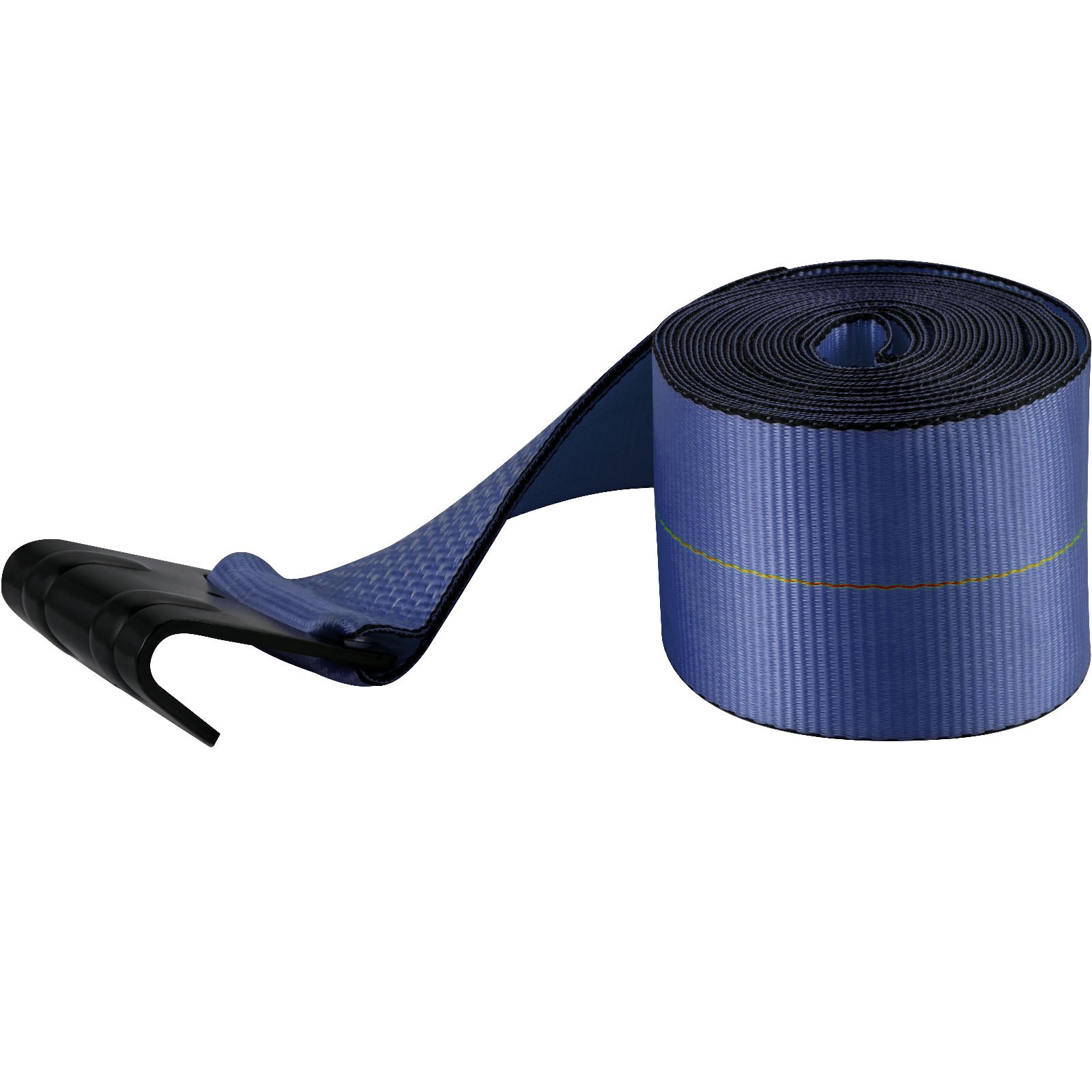 VEVOR Correas para camión de 4 x 30 pies, correas de cabrestante con gancho plano, amarres de cama plana, capacidad de carga de 15400 libras, correa de cama plana, control de carga para camiones, remolques, granjas, rescates, protector de árboles, azul (paquete de 10)