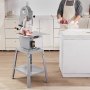Sierra de cinta eléctrica comercial para carne VEVOR, 1500 W, sierra vertical para huesos de acero inoxidable, Workbeach de 49,5 x 38 cm, grosor de corte de 4,1 a 20 cm, cortadora de carne congelada con 6 cuchillas para costillas de cerdo y res.