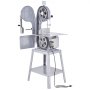Sierra de cinta eléctrica comercial para carne VEVOR, 1500 W, sierra vertical para huesos de acero inoxidable, Workbeach de 49,5 x 38 cm, grosor de corte de 4,1 a 20 cm, cortadora de carne congelada con 6 cuchillas para costillas de cerdo y res.